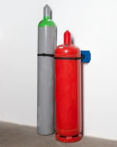 Portabottiglie DENIOS per bombole di gas WH 2-P universale in polietilene (PE), per 2 bombole (max. Ø 320 mm), 241-360