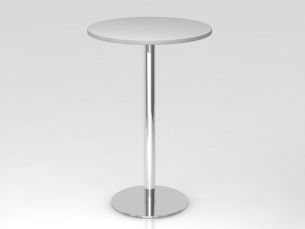 Tavolo da bar Hammerbacher 80 cm rotondo grigio/cromato, struttura cromata, VSTH08/5/C