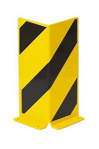 Staffa di protezione anticollisione DENIOS in acciaio, profilo a L, altezza 400 mm, spessore 5 mm, giallo/nero, 248-457