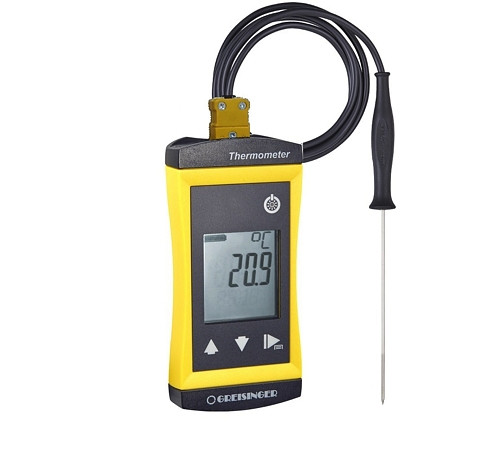 Secondo termometro termocoppia Greisinger G 1200 sensore di puntura 1,5 mm SET con custodia, 482726