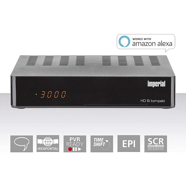 Ricevitore Sat HD compatto IMPERIAL HD6i - Smart, DVB-S2, Alexa Voice, Sat to IP, Web Portal, PVR Ready, 77-547-00