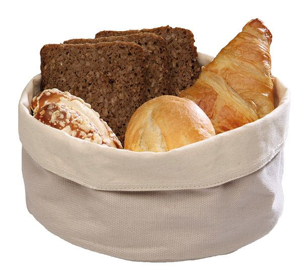 Sacchetto per il pane APS, Ø 20 cm, altezza: 9 cm, cotone, beige, lavabile in lavatrice fino a 30 gradi, 30350
