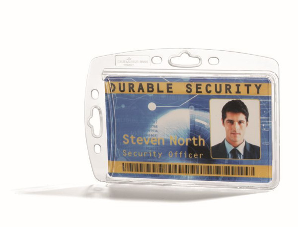 Scatola rigida DURABLE per 1 carta d'identità aziendale/di sicurezza, trasparente, confezione da 10, 890519