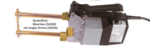 Pistola per saldatura a punti ELMAG 2 kVA, modello 7900 (set pacchetto), manuale (max. 2+2 mm) 400 volt con timer e 1 coppia di bracci con elettrodi Ø10, 56300