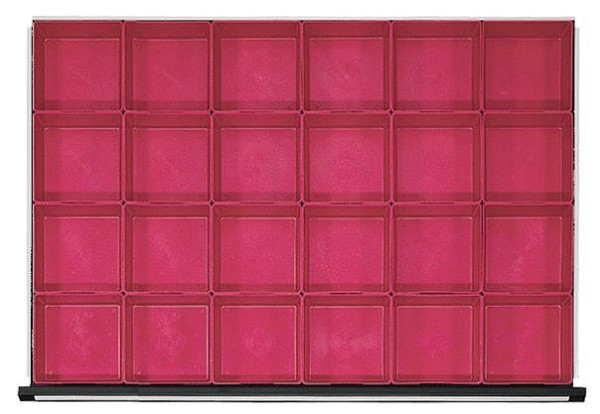 ANKE scatole per minuteria; per cassetto 900 x 600 mm (LxP); 24 pezzi da 150 x 150 mm