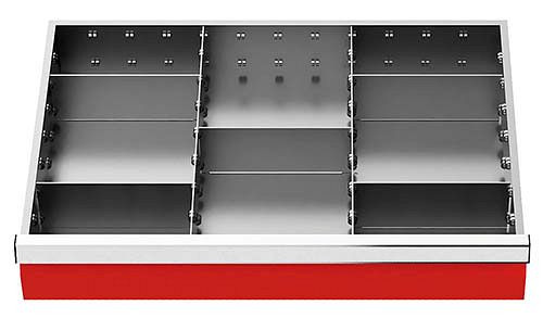Inserti per cassetti Bedrunka+Hirth T500 R 24-16, per altezza frontale 100 mm, 7 parti, versione 1, 168-136-100