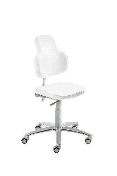 Sedia girevole Mayer Sitzmöbel , sedile e schienale imbottiti, meccanismo standard e soffietto grigio chiaro, bianco polare, 2206G_30582