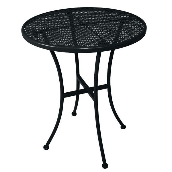 Bolero tavolo rotondo da bistrot in acciaio dal design sottile nero 60 cm, GG705