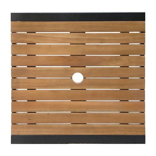 Tavolo da bar quadrato Bolero in acciaio e legno di acacia, DS155