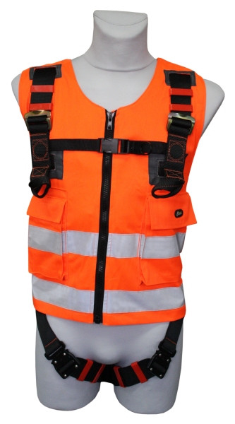 Imbracatura di sicurezza Funcke con giubbotto di segnalazione arancione, 10020202