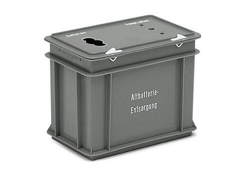 DENIOS scatola di raccolta batterie usate, plastica, 1 apertura per batterie + pile a bottone, 20l, 117-925