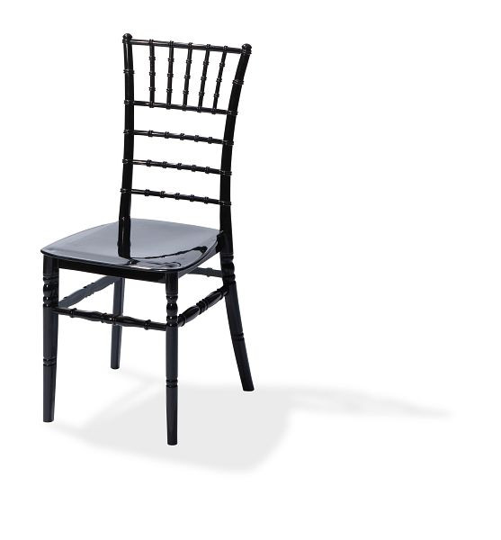 VEBA sedia impilabile Tiffany nero, polipropilene, 41x43x92 cm (LxPxA), infrangibile, 50410BL