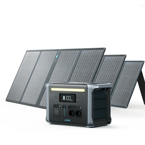 Generatore solare Anker 757 (Anker 757 PowerHouse, Powerstation, 1229Wh, 1500W con 3 pannelli solari da 100W), BUNDLE-A1770311-1-A2431031-3