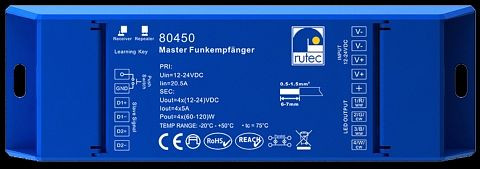 Rutec Master ricevitore radio 12 / 24V 240W / 480W monocromatico, Select, RGB, RGBW, 80450