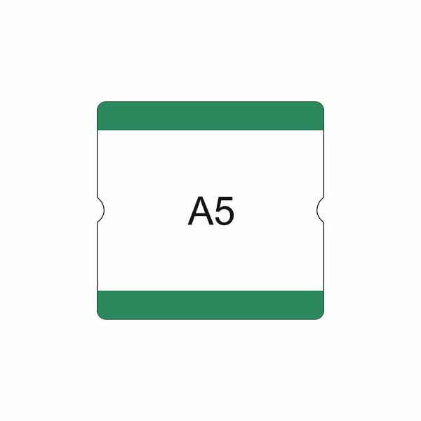 Tasca per etichette da pavimento Eichner A5 aperta, autoadesiva per interni, etichetta intercambiabile, per posti pallet, 216x231 mm, verde, 9225-20520-030