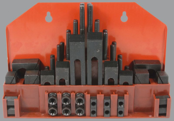 Gamma di utensili di serraggio ELMAG De Luxe, 58 pezzi, M12, scanalature a T da 14 mm, 88083