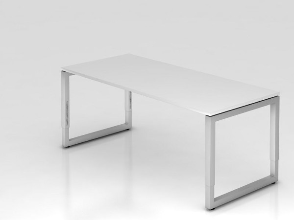 Scrivania Hammerbacher O-foot quadrato 180x80 cm bianco, forma rettangolare con piano mobile, VRS19/W/S