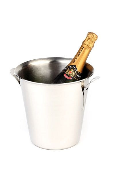 Raffreddatore per vino/champagne APS, Ø 21 cm, altezza: 21 cm, 3,5 litri, acciaio inossidabile, esterno lucido, interno opaco, maniglie massicce, bordo arrotolato, 36025