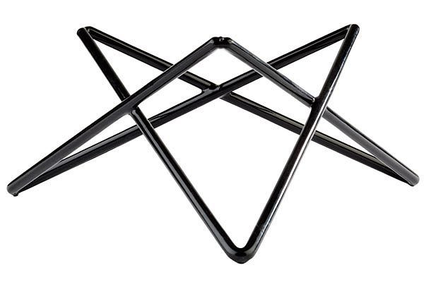 Supporto per buffet APS -PRISMA-, Ø 26 cm, altezza: 10,5 cm, metallo, verniciato nero, con rivestimento in gomma antiscivolo, 33272