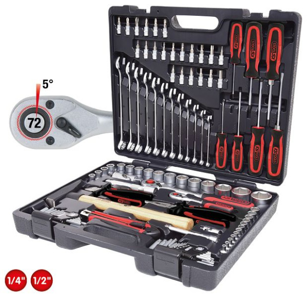 KS Tools Set di utensili universali 1/4"+1/2", 97 pezzi, 917.0797