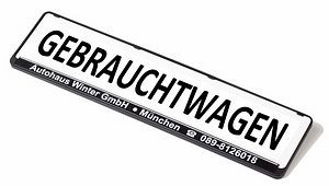 Eichner Miniletter cartello pubblicitario standard, bianco, impronta: Auto usate, 9219-00165