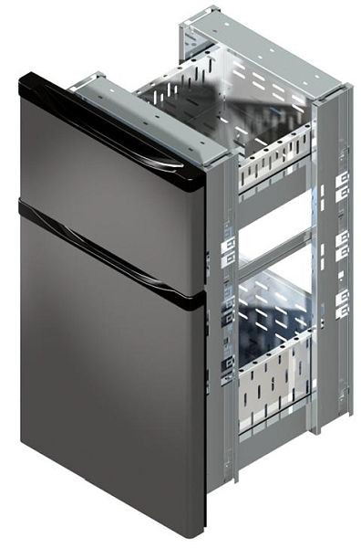 Blocco cassetti gel-o-mat per tavoli refrigeranti per bevande Ante da 51 cm, nero, 1 x 2/3 + 1 x 1/3 cassetti, 290KT.30S