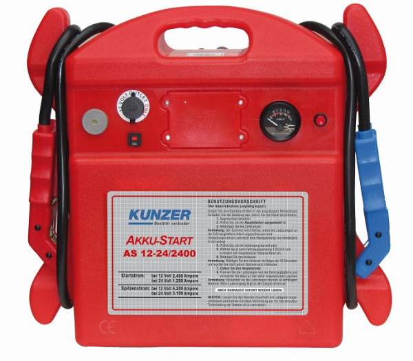 Avviamento a batteria Kunzer portatile 12V 2400A, 24V 1200A, AS 12-24/2400