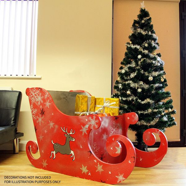 KuKoo Slitta decorativa natalizia in MDF, 24289