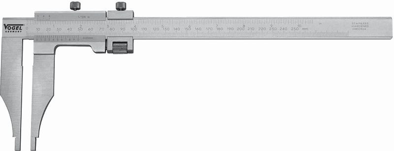 Calibro da officina Vogel Germany, DIN 862, 300 mm / 12 pollici, con regolazione fine, senza punte di misurazione, 100 mm, 200533