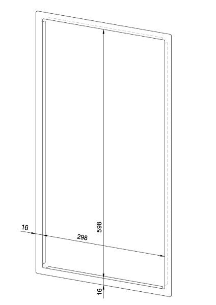 Cornice di copertura Wagner EWAR per dimensioni del dispositivo 298x598, finitura satinata, 768647