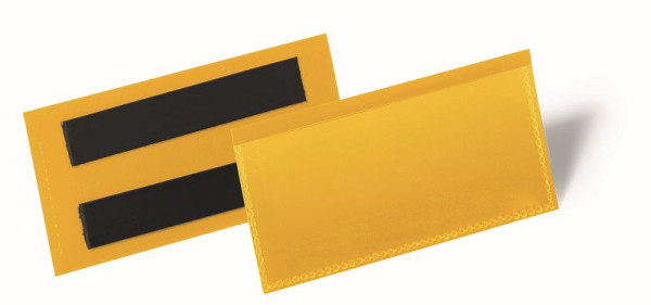 Tasca magnetica per etichette DURABLE, gialla 100 mm x 38 mm, confezione da 50, 174104