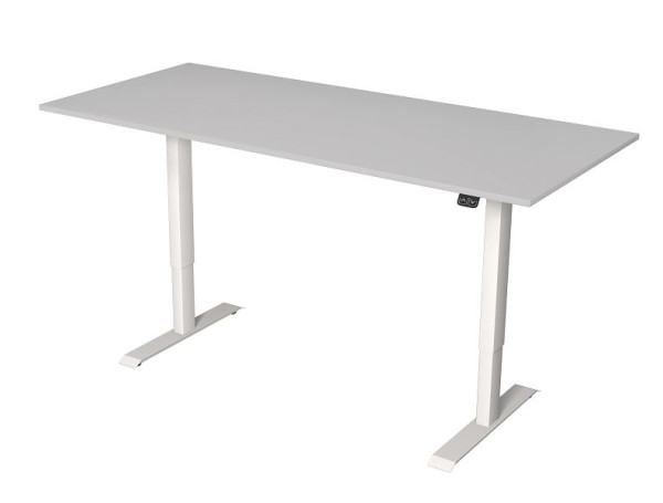 Kerkmann tavolo seduto/in piedi L 1800 x P 800 mm, regolabile elettricamente in altezza da 720-1200 mm, grigio chiaro, 10360611