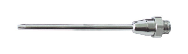 ELMAG prolunga dritta (ottone, nichelato), tubo Ø5mm, ugello Ø3mm, 115mm, AG M12x1,25, per pistole di soffiaggio, 32508