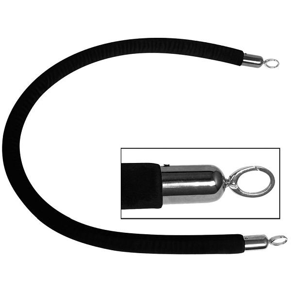 Corda di collegamento Stalgast nera, raccordi cromati, lunghezza 150 cm, BB3211150
