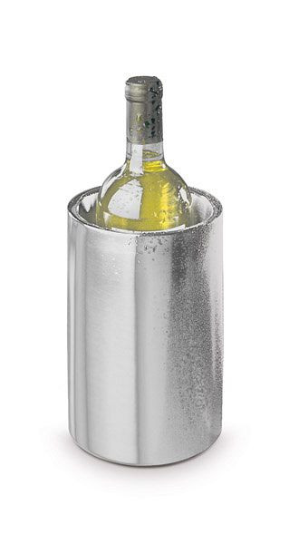 Raffreddatore per bottiglie APS, Ø esterno 12 cm, altezza: 20 cm, acciaio inossidabile, lucidato opaco, Ø interno 10 cm, a doppia parete, per bottiglie da 0,7 - 1,5 litri, 36030