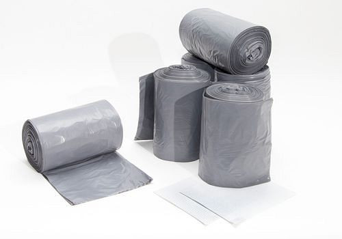 Sacco per rifiuti DENIOS in polietilene (PE), 360 litri, 100 µ, UI: 100 pezzi, grigio, 262-556