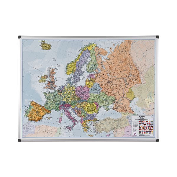 Bi-Office Maya Mappa magnetica dell'Europa 120x90cm, MAP0100402