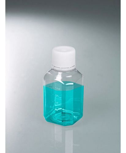 Bottiglie da laboratorio DENIOS in PET, sterili, cristalline, con graduazione, 250 ml, UI: 24 pezzi, 281-748