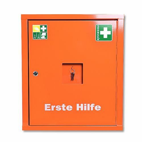 Armadietto di pronto soccorso DENIOS Eurosafe in lamiera di qualità, riempimento secondo DIN 13169, 164-911