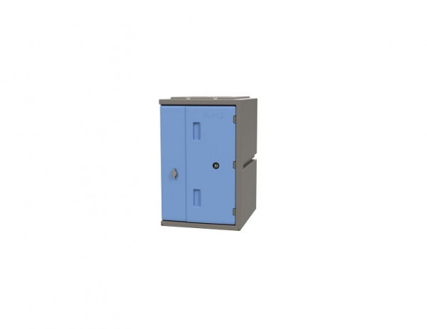 Armadietto in plastica Lotz 600 Armadietto in plastica, altezza: 600 mm, porta blu, serratura a chiavistello rotante, 221600-08