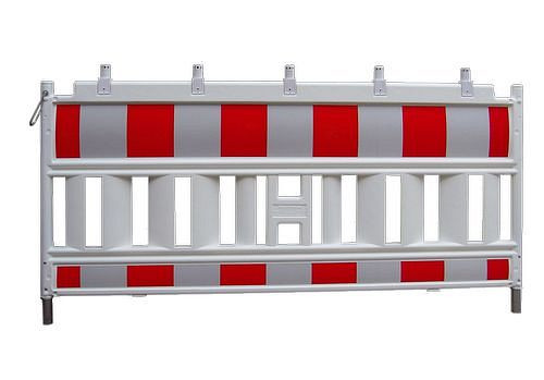 Barriera DENIOS Euro 2 secondo ZTV-SA, larghezza 2000 mm, rosso bianco con adattatore per lampada, 249-310