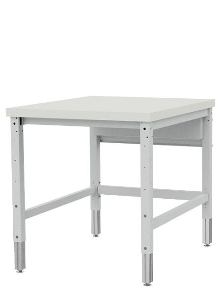 Tavolino da imballaggio Bedrunka+Hirth, tavolino regolabile in altezza, dimensioni: 750 x 750 mm, materiale piano di lavoro: pannello MDF con rivestimento HPL, 4075KL75GH
