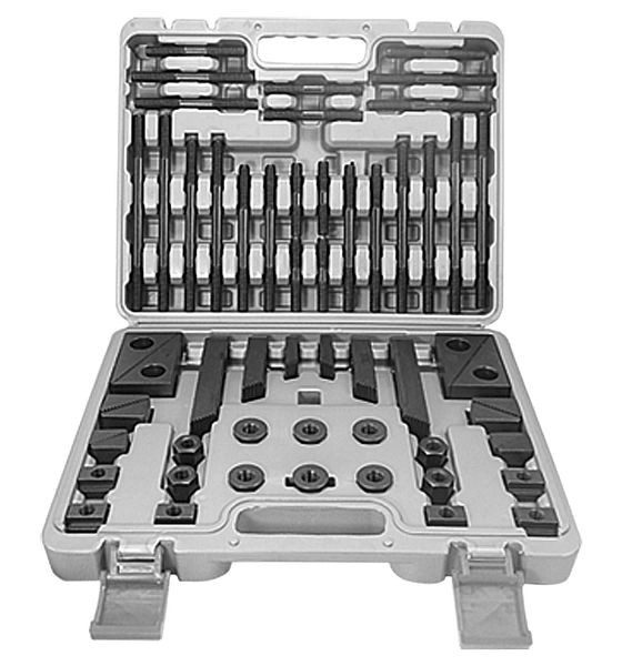 Set di serraggio MACK in valigetta di plastica, 58 pezzi, filettatura di serraggio M10, dadi a T 12 mm, 11-PKS-M10