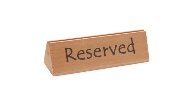 Cartello da tavolo Hendi Reserved, LxLxA: 152x44x44 mm, 664308