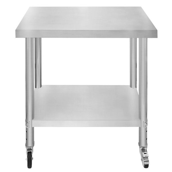 KuKoo Gastro tavolo da lavoro in acciaio inossidabile tavolo da preparazione tavolo da cucina mobile 76 cm x 45 cm, 211614