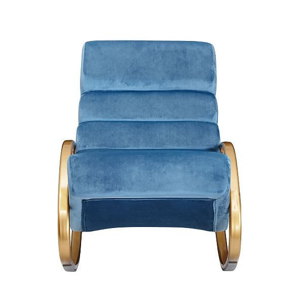 Wohnling lettino relax velluto blu / oro portata 110 kg 61x81x111 cm, WL6.224