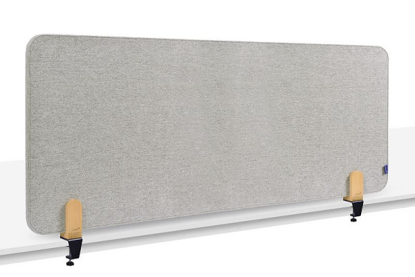 Legamaster ELEMENTS divisorio acustico per tavolo 60x160 cm grigio calmo con 2 morsetti da tavolo, 7-209812