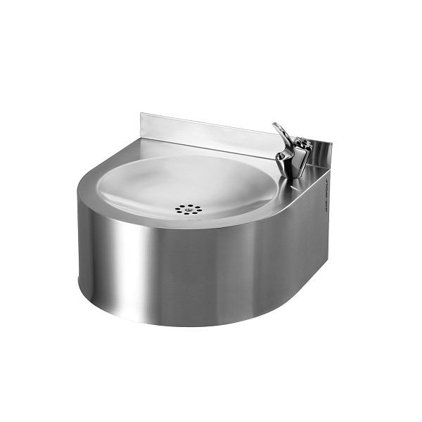 Fontanella Air Wolf T 400, rubinetto per bere, lavabo a parete, acciaio inossidabile spazzolato, serie T, 40-400