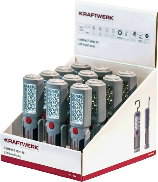 Espositore Kraftwerk con lampada manuale LED COMPACT MINI 90, 12 pezzi, 32068D