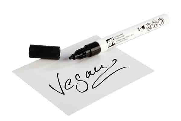 Penna a gesso APS, Ø 1 cm, altezza: 13 cm, larghezza tratto: 2 mm, colore: nero, confezione: 2 pezzi, 71491